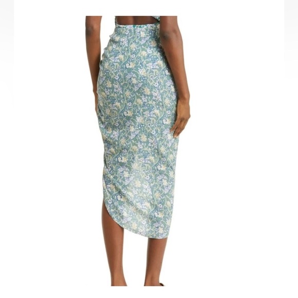 Veronica Beard Skirt - Hazel Ruffle Asymmetrical - Dark Seafoam Multi - Picture 2 of 7